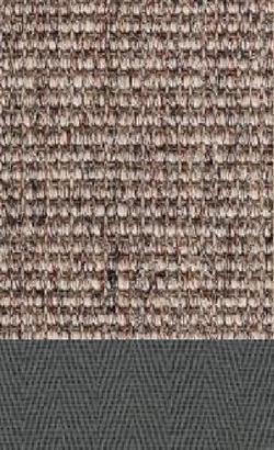 Sisal Salvador samt 087 tæppe med kantbånd i grau 042
